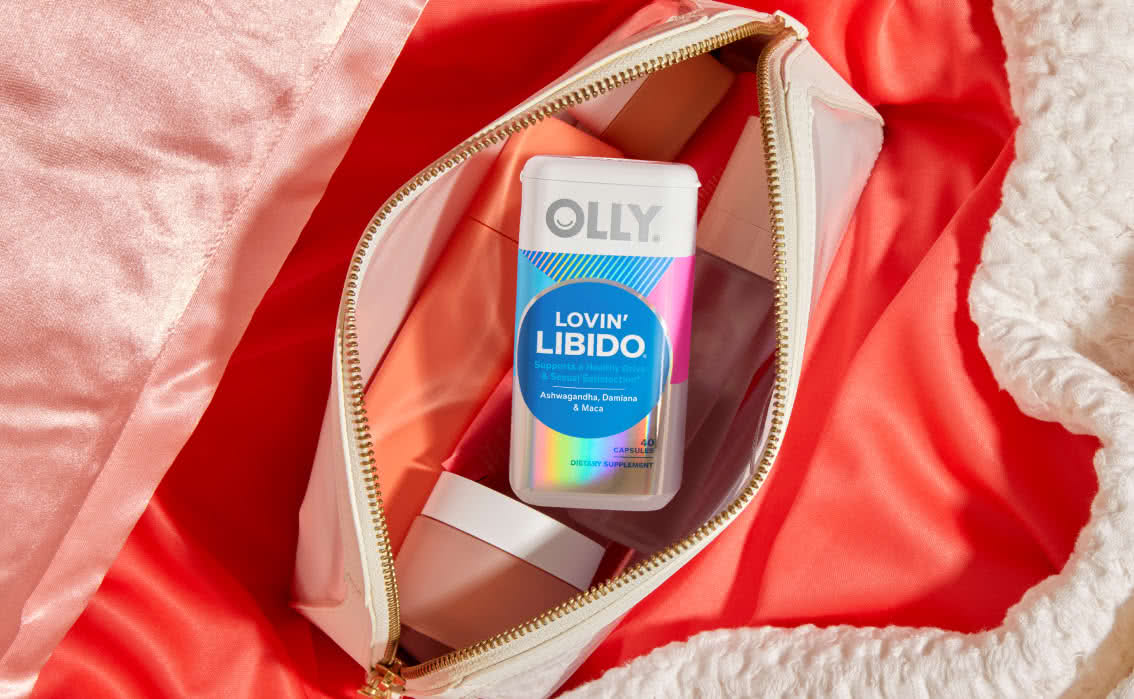 OLLY Lovin' Libido in a toiletry bag
