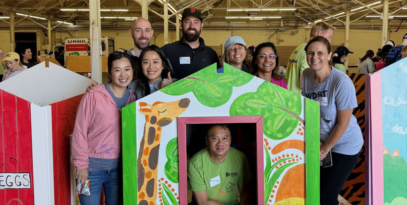 OLLY employees volunteering at Habitat for Humanity